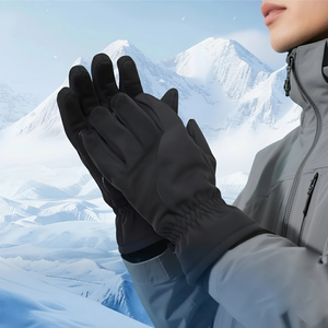 Gants de ski thermiques d'hiver, coupe-vent, en polyester et nylon, à doigts entiers, avec cordon de serrage, unisexes, pour activités de plein air et course - Product Image 3