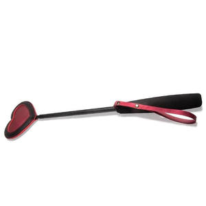 แส้หนัง PU สีดำและสีแดง หัวรูปหัวใจ สำหรับใช้กับม้า - Product Image 4