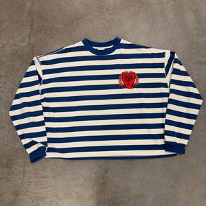 Sudaderas de Alta Calidad Personalizadas con Rayas, Camisetas Vintage Extra Grandes, Camiseta de Manga Larga para Hombre, Sudaderas con Logotipo Bordado en Algodón - Product Image 5