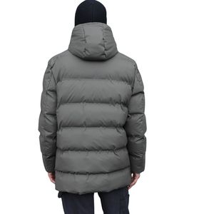 Parka de Plumón Larga con Capucha para Hombre, Color Gris Ceniza, Estilo Moderno, Aislamiento Térmico, Chaqueta de Invierno Resistente al Viento, OEM, ODM, Venta al Por Mayor - Product Image 5