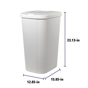 Nuevo Bote de Basura para Cocina de Plástico con Tapa Táctil de 13.3 Galones y Botón de Apertura, Color Blanco - Product Image 5