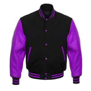 Custom Men's Varsity <b>Jacket</b> Cheap Warm Wool Body <b>Leather</b> Sleeves With Hooded Collar Embroidery Decoration XL Size <b>Long</b> Clothing - Product Image 3