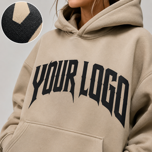 Survêtement streetwear oversize avec logo imprimé personnalisé, poche kangourou, poignets côtelés, tissu polaire doux, vente en gros - Product Image 6
