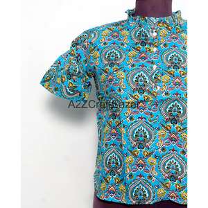 Robes décontractées 100 % coton pour femmes, mini, col rond, imprimé floral, style vintage romantique, coupe évasée, taille naturelle, écologiques - Product Image 2