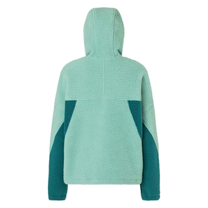 Sudadera con capucha de forro polar Sherpa para mujer al por mayor, con media cremallera, bloques de color, informal, cálida para invierno, con bolsillos, ropa personalizada al por mayor - Product Image 2