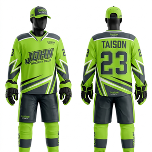 Mens Ice Hockey Uniform 220 GSM Premium Polyester <b>Mesh</b> Grey <b>Red</b> White Panel Design Sublimation Embroidery Custom Logo Team Set - Product Image 6