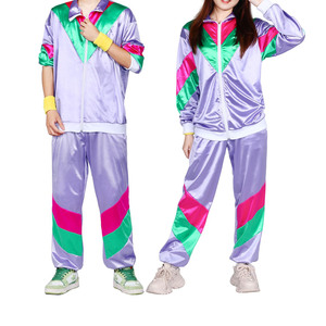 Rhino Fitness Polyester/Nylon Women Color Blocking <b>Tracksuit</b> Full Sleeve Zipper Sporty Purple Green <b>Pink</b> Polyester Spring Casual - Product Image 3