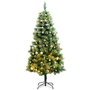 Sapin de Noël Artificiel Articulé avec 300 LED et Ensemble de Boules 180 cm Décorations Festives - Product Image 1
