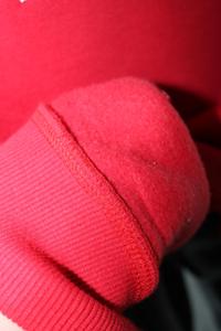 Terps Red <b>Mock</b> <b>Neck</b> Sweatshirt 100% Cotton White Applique Embroidery wide <b>neck</b> Sweatshirt Finer Threads - Product Image 5