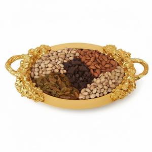 Plateau de service décoratif pour chocolat au design magnifique, vente en gros, grand plateau en métal créatif pour chocolat avec poignée dorée, meilleur prix - Product Image 3