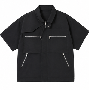 เสื้อเชิ้ตแขนสั้นผู้ชายแบบลำลอง ปกคอพับ เสื้อเชิ้ตฤดูร้อน - Product Image 1