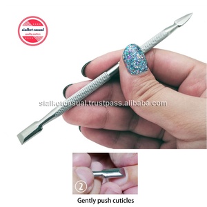 Empujador de cutículas de acero inoxidable Empujador de cutículas de piel muerta Uña DE LOS PIES Herramientas de uñas de doble punta - Product Image 2