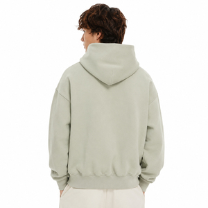 Hoodie court en coton biologique 450 GSM, molleton épais, coupe oversize à épaules tombantes, vêtements pour hommes en marque privée - Product Image 2