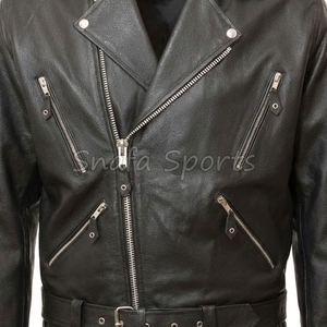Men biker Leather Jacket Slim Fit Style Modern Fashion Premium Soft Leather Trendy Streetwear Stylish Winter Jacket For Sale - Product Image 3