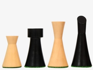 Série Minimaliste Midnight : Pièces d'échecs contemporaines en bois d'ébène et buis naturel, hauteur du roi de 3,4 pouces, au meilleur prix - Product Image 6