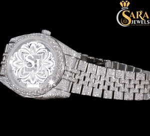 Relojes mecánicos de alta calidad de primera calidad, joyería fina, blancos y morados diamantes naturales, helados, disponibles a precios asequibles - Product Image 4