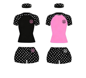 Women's Casual Summer 2-Piece Short Set with Custom Logo Dots Print Headband Trending Streetwear with Customized <b>Top</b> sets - Product Image 1