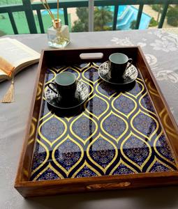 Plateau en bois imprimé coloré pour fête d'anniversaire, idéal pour la présentation de gâteaux et de friandises, vente en gros, fourniture de plateaux de service - Product Image 2