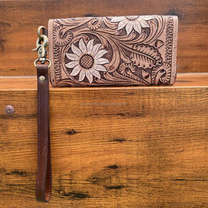 Nuevo bolso de mano Vintage de cuero genuino para mujer, nuevo diseño Floral, múltiples tarjeteros, billetera RFID para mujer - Product Image 5