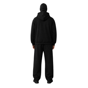 Conjuntos de sudaderas con capucha y cremallera completa OEM con pasamontañas, diseño gótico con serigrafía personalizada, logotipo bordado, ropa urbana al por mayor para hombre - Product Image 4