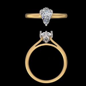 Bague de fiançailles minimaliste en or rose 14k 18k avec diamant de laboratoire taille poire 1,00 carat, solitaire simple, bijoux de mariage et de fête - Product Image 2