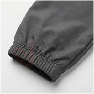 Ensemble de survêtement gris pour homme, manches longues, col montant, fermeture éclair sur le devant, logo, couleur unie, respirant, coupe classique, vêtements d'automne - Product Image 4