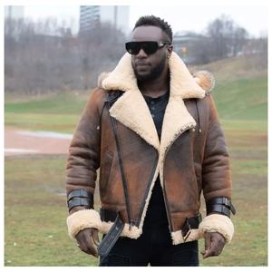 Fur-Quilted Collar Fleeced Fashion Breathable Genuine Leather Latest-Design OEM-Long Sleeved Winter Jackets - Product Image 1