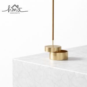 Modern Hanging Incense Holder with Marble Metal and Wooden Base Minimalist Agarbatti Stand Ash Catcher Decorative Home Fragrance - Product Image 3