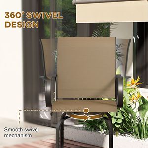 Set Moderno di 2 Sgabelli da Bar Girevoli a 360° Color Beige, Sedie da Giardino per Esterni con Robusta Struttura in Metallo, Altezza da Bar per Uso in Seminterrato - Product Image 4