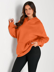 Sudadera con Capucha Extra Grande de Color Sólido Personalizada para Mujer, Sudadera con Hombros Caídos, Logotipo Impreso, Marca Privada OEM ODM - Product Image 1