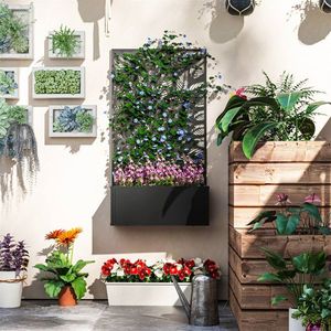 Fioriera zincata con schermo per la privacy per esterni - Edifici da giardino - Product Image 1