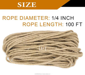 Corde en jute torsadée 100% écologique, 1/4 pouce (6 mm) d'épaisseur, naturelle, antibactérienne, résistante, solide, décorative, pour linge, jardin - Product Image 5