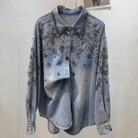 Chemises en jean pour femmes, manches longues, coupe classique, style vintage décontracté, été, séchage rapide, respirant, streetwear de haute qualité