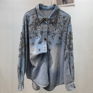 Chemises en jean pour femmes, manches longues, coupe classique, style vintage décontracté, été, séchage rapide, respirant, streetwear de haute qualité - Product Image 1