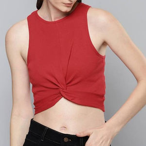 Femmes recadrée solide T-Shirt débardeur nouveau Design mince court sans couture Stretch côtelé tricot décontracté Streetwear sans manches Design BD - Product Image 3