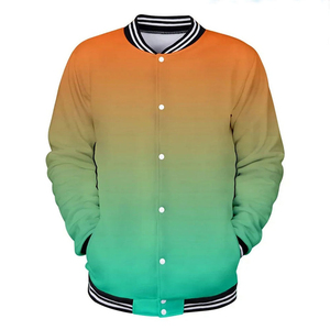 Veste universitaire personnalisée pour homme Fabric Studio, dégradé de couleurs, coupe slim, col montant, logo frontal, fermeture éclair, respirante, écologique - Product Image 2