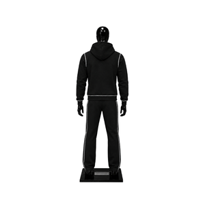 Conjunto Deportivo Personalizado Negro para Hombre, Sudadera con Capucha y Cremallera Completa, Pantalones Jogger, Ropa Deportiva Casual de Dos Piezas - Product Image 2
