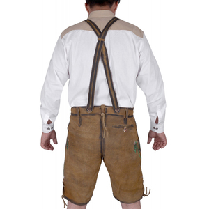 Nouveauté : Shorts en Lederhosen vintage marron brodés pour hommes avec bretelles, pour les festivals traditionnels bavarois - Product Image 2