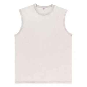Camiseta sin Mangas para Hombre, Color Marrón, Cuello Redondo, Diseño Casual de Punto, Color Sólido - Product Image 4