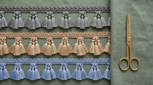 Frange décorative en dentelle de coton de couleur premium avec pompons pour rideaux, vêtements et textiles de maison, 4 pouces - Product Image 2