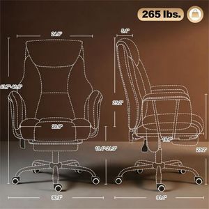 Sedia da Ufficio e Computer con Schienale Alto, Sedia Massaggiante Nera - Product Image 6