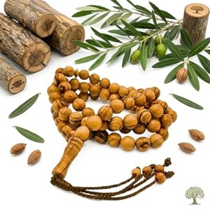 Pulsera de cuentas de oración de bambú hecha a mano - Acabado natural al por mayor - Product Image 2