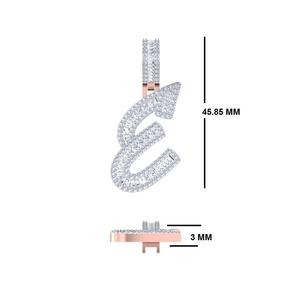 Colgante de Oro Blanco y Amarillo de 10K con Diamante SI, Diseño de Letra E, Estilo Hip Hop, Joyería con Diamante SI Real, Collar con Letra - Product Image 3
