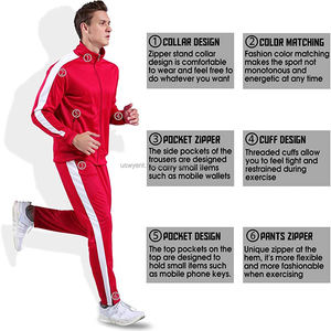 Survêtement en molleton de coton avec logo personnalisé de haute qualité, de sport en ligne, décontracté, uni, avec fermeture éclair - Product Image 4