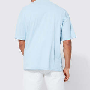 Camiseta informal de algodón de alta calidad, camiseta lisa con cuello en V para bordar, camiseta blanca con cuello en V para hombre, corte holgado. - Product Image 4