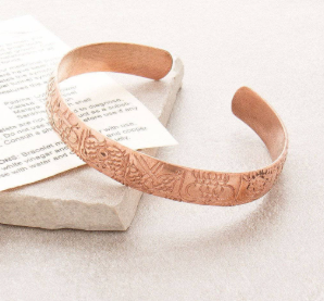 Traditional Ayurvedic Stamped Om Solid Copper <b>Bracelet</b> <b>Stack</b> Fashionable Metal Jewelry Exquisite Design - Product Image 4