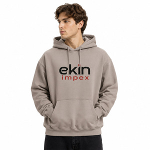 เสื้อฮู้ดดี้โอเวอร์ไซส์แบบสั่งทำพิเศษสำหรับผู้ชาย ผ้าคอตตอนพรีเมียมเนื้อหนา สไตล์สตรีทแวร์ เสื้อฮู้ดดี้เปล่าสำหรับสกรีนลาย รับผลิตแบบ OEM และติดฉลากส่วนตัว - Product Image 1