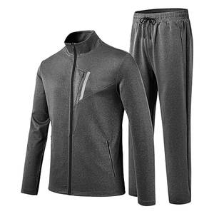 Ensemble de survêtements pour hommes, manches longues, décontracté, fermeture éclair intégrale, tenue de sport pour hommes, 2 pièces, confortable et léger - Product Image 1