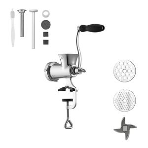 "Hand Crank <b>Meat</b> <b>Grinder</b> with 304 Stainless Steel Mincer & Sausage Stuffer 2 Cutting Plates Plastic Clamp" - Product Image 1