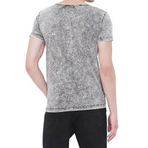 Custom Color Slim Fit Acid Wash T Shirts New Fashionable Adult Size Short Sleeve Acid Wash T Shirts For Men - Product Image 3